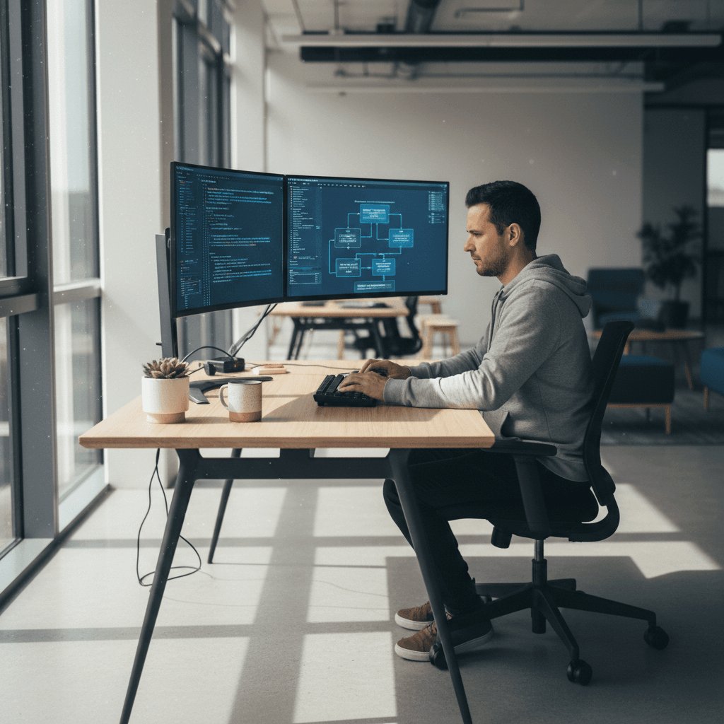 Software developer working on custom IT solutions